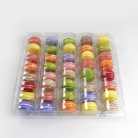 40 pièces de boîtes de présentation en plastique transparent pour macarons, emballages pour desserts, baklavas, biscuits, boîtes transparentes en PET