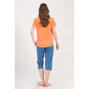 Combinaison de nuit ovale à manches courtes et col rond pour femmes - Product Image 1