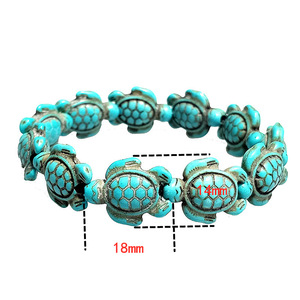 In rilievo in pietra Naturale <span class=keywords><strong>tartaruga</strong></span> braccialetto <span class=keywords><strong>tartaruga</strong></span> di mare di fascino occhio di Tigre turchese Lava delle donne del mens Elastica perline braccialetti - Product Image 5