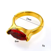 Schicker Marquise-Schliff Onyx Strukturierter Vergoldeter Edelstahl Mode-Ring, Unisex Alltags- und Party-Schmuck