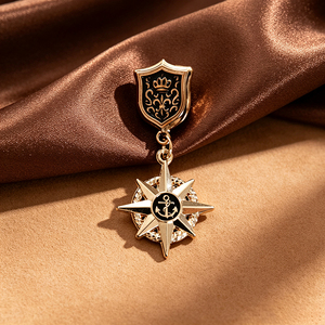 Broche de medalla de epoleote vintage de aleación de zinc Eagle Star, insignia de metal esmaltado de aleación de zinc personalizada, accesorio de ropa con MOQ bajo - Product Image 5