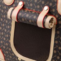 Sac de transport pour animaux de compagnie moderne de luxe multifonctionnel à fermeture éclair gaufrée et souple pour utilisation en voiture 43x30x23cm