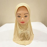 Exclusivité transfrontalière : Turban en toile respirant à rayures verticales pour filles de 2 à 6 ans, bonnet de prière, foulard à nœud, style africain universel