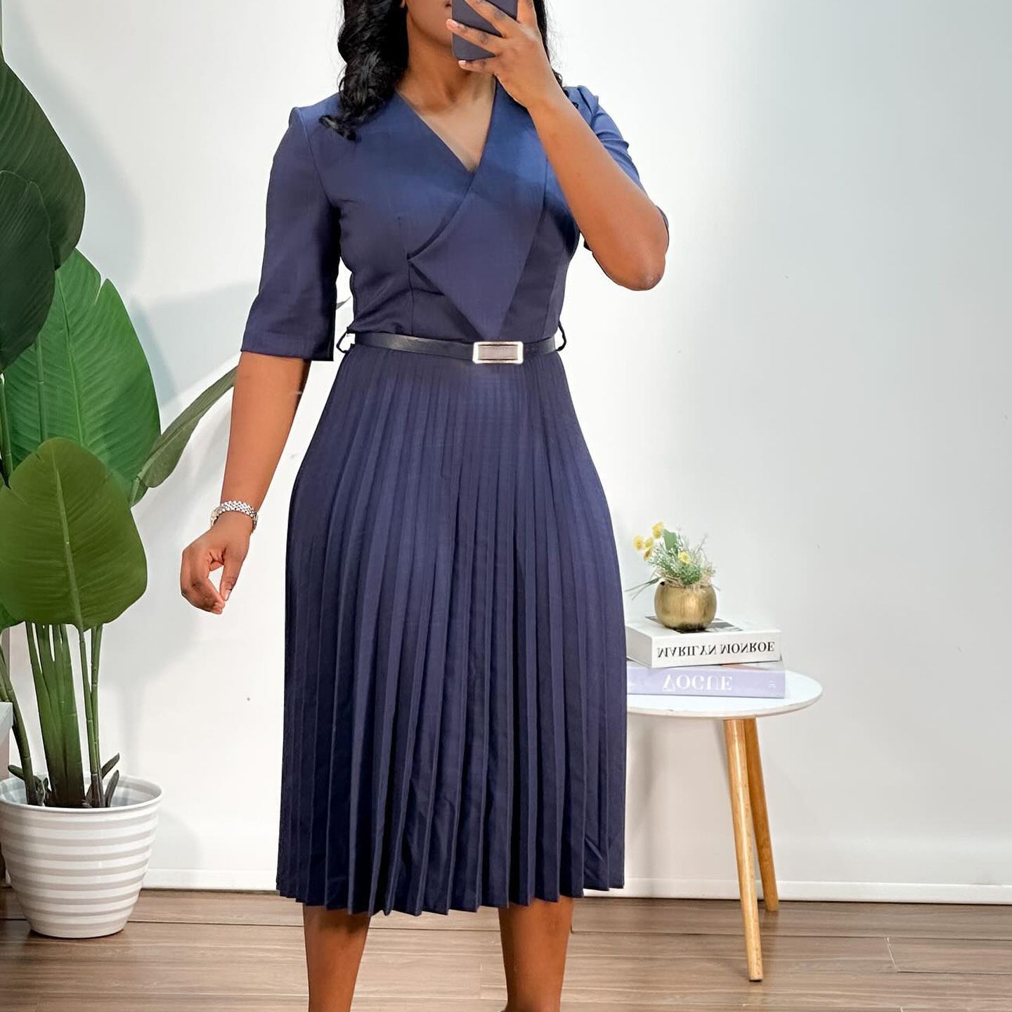formal dress for plus size women office wear Agnes Orinda Women's Plus Size Office Dress 3/4 Sleeve 50s 60s Vintage Cocktail Dress Wear to Work Dresses 3X Navy Blue, Size: 3XL, Black