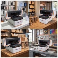 Impresora UV Plana A4 con un Solo Cabezal de Impresión DX7, Impresión CMYK, Blanco y Barniz, Máquina de Impresión de Botellas y Cilindros con Servomotor