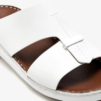 Sandales arabes blanches SHIKOL, Dubai, en cuir de veau italien, fabriquées à la main, chaussures de luxe, chaussures pour hommes, tongs, élégance, sandales pour hommes du Golfe