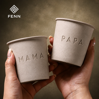 Cangkir Kopi Keramik Minimalis Jepang FENN Creative Custom Laser Logo Bentuk Cangkir Kertas Tanpa Gagang Tanpa Lapisan Kilap untuk Hadiah
