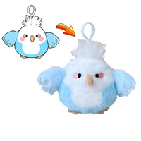 UYEAH Animal en peluche personnalisé, dessin animé, oiseau bleu et vert, service de conception OEM, coton PP sûr, jouet en peluche personnalisé, perroquet, animal, oiseau