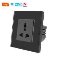 CNSKOU Energy universal Tuya casa inteligente 13A enchufe Wifi multifunción enchufe universal enchufe de pared inteligente 86