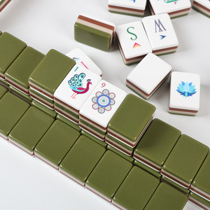 En stock : Ensemble de mahjong artisanal en acrylique, style américain, quatre couches, color-block, pour divertissement décontracté - Product Image 2