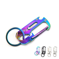 Mini porte-clés multi-outil portable en acier inoxydable avec couteau pliant pour le camping pour les amateurs de plein air