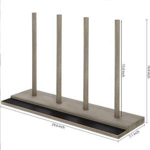 ขาตั้ง<span class=keywords><strong>โดนัท</strong></span>ทำจากไม้สีเทาแบบชนบทพร้อมแผงกระดานดำ - Product Image 2