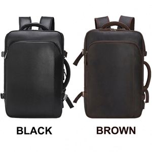 New Arrival Luxury Black and Brown <b>Large</b> Capacity USB Travel Briefcase Convertible Genuine Leather Laptop <b>Backpack</b> for Man - Product Image 6