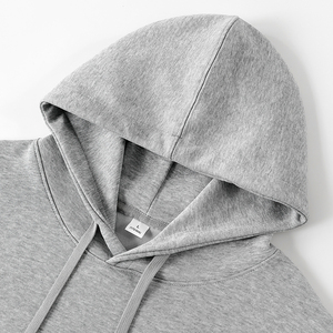 Tuta da uomo oversize <span class=keywords><strong>con</strong></span> <span class=keywords><strong>cappuccio</strong></span> traspirante grigio melange e pantaloni della tuta, personalizzabile <span class=keywords><strong>con</strong></span> logo, set streetwear pesante - Product Image 2