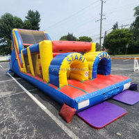Château gonflable de location pour fêtes avec toboggan et piscine, château gonflable aquatique avec toboggan pour adultes