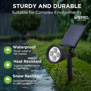 Reflector Solar de Alta Luminosidad, Impermeable, con Estaca para Jardín, Patio, Árbol, Camino, Iluminación de Paisaje, 6000K, Luz Diurna - Product Image 4