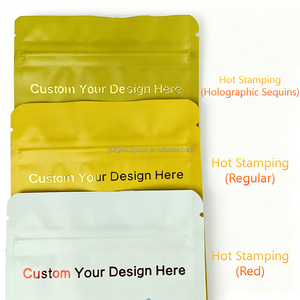 Bolsa de Embalaje de Plástico Mylar Personalizada con Estampado en Caliente, Relieve, UV Localizado y Holográfico, 3.5g, con Cierre Zip, a Prueba de Olores, Tipo Stand Up Pouch - Product Image 3