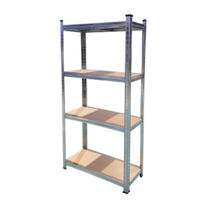 Langlebiges 4-stöckiges Schraubenloses Verzinktes Metall-MDF-Regal, Stahlregal mit Verstellbarem Korrosionsschutz, Steckbare Installation für Zuhause und Büro - Product Image 3