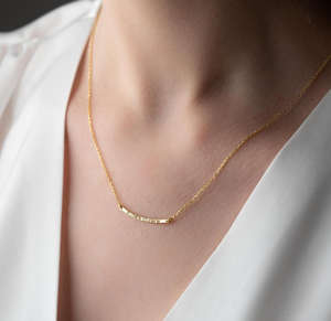 Acero inoxidable tendencia personalizada coordenadas fecha frase mensaje collar moda oro personalizado barra nombre collar mujeres - Product Image 4