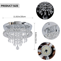 Plafonniers LED en cristal 48W certifiés SAA, style néoclassique, pour appartements et chambres à coucher