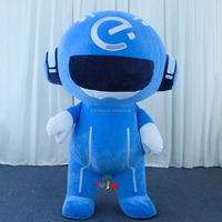 Costume de mascotte gonflable personnalisé, robot bleu de dessin animé, mascotte de robot de dessin animé mignonne et gonflable pour la publicité