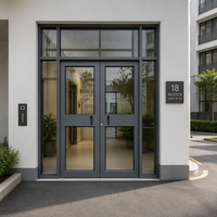 Porte de magasin en aluminium à double vitrage isolant, écoénergétique, certifiée CE