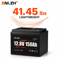 Batterie LiFePO4 semi-solide Enlzh 12,8V-150Ah avec BMS 100A, 4000 cycles, 1920Wh pour l'énergie solaire et l'utilisation en camping-car