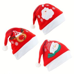 Nouveaux chapeaux de Noël en velours brodés de dessins animés pour l'automne et l'hiver, bonnets et casquettes de fête pour hommes et femmes - Product Image 1