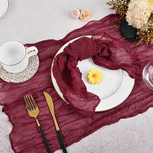 Serviettes en gaze <span class=keywords><strong>de</strong></span> coton prêtes à l'emploi 20x20 pouces, style bohème rustique froissé, en gros pour la décoration <span class=keywords><strong>de</strong></span> <span class=keywords><strong>table</strong></span> <span class=keywords><strong>de</strong></span> mariage et d'événements - Product Image 2