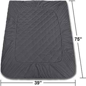 Drap-housse en tissu tricoté en microfibre et polyester personnalisé du Vietnam couvre-matelas lavable de taille King Size ensemble de literie Style uni - Product Image 3
