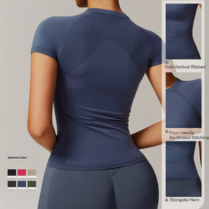 Áo thể thao nữ ngắn tay, ôm sát, thoáng khí, chất liệu liền mạch, kiểu dáng thể thao năm <span class=keywords><strong>2025</strong></span> - Product Image 2