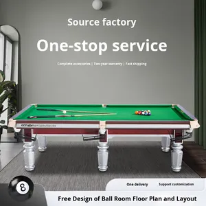 Table de billard professionnelle de qualité tournoi, cadre en bois massif, coussinets de haute précision, surface en feutre vert, jeux à monnayeur - Product Image 5