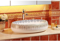 KD-03DBO Hochwertiges Keramik-Ei-förmiges Tischwaschbecken mit Farbdesign, Glasfaser-Waschbecken, Chaozhou Sanitärkeramik