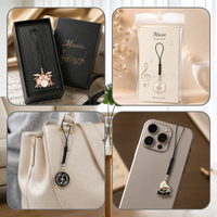 Proveedor Mayorista de Dijes Esmaltados de Instrumentos Musicales, Colgante Metálico con Cordón Trenzado Negro, Llavero Musical, Accesorios para Bolsos y Teléfonos