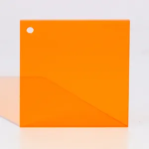 Feuille acrylique orange semi transparente de 3mm/de 5mm, matière première acrylique, acrylique à haute transparence, adaptée aux besoins du client