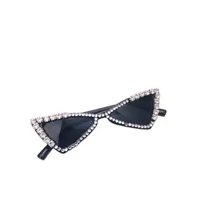 Hot Latest Style Children Eyewear Luxury Triangle Rhinestone Crystal Cool Kids Boys Girls Shades Sunglasses