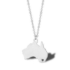 Collar con Colgante de <span class=keywords><strong>Mapa</strong></span> del Mundo en Acero Inoxidable Chapado en Oro, Venta al Por Mayor, Personalizable, Unisex, Regalo de Moda - Product Image 5