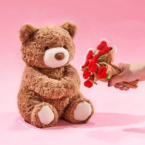 Creative New Valentine's Day <strong>Teddy</strong> Bear Stuffed Animal Plush Toy Rose Hat PP Cotton Filled for Girls and Boys - Product Image 3