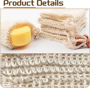 Sac à savon en sisal naturel personnalisé avec logo, pochette en maille pour savon, sac en maille sans plastique, exfoliant, moussant et séchant pour savon - Product Image 2