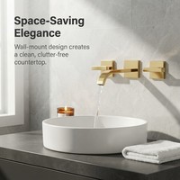 Robinet de lavabo dissimulé à double poignée en laiton doré poli, mitigeur eau chaude et froide avec cartouche céramique, pour salle de bain, salle de sport, hôtel, vasque de vanité