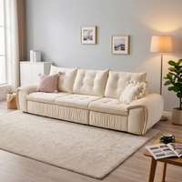 Canapé-lit pliable moderne de luxe en tissu personnalisé avec capitonnage et structure métallique pour salon ou chambre à coucher