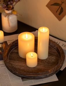 Plateaux Porte-Bougies Ronds en Bois Hanobe 28,5 cm – Décoration d'Automne Style Ferme pour Table Basse & Centre de Table de <span class=keywords><strong>Cuisine</strong></span>, Mariages & Noël - Product Image 3