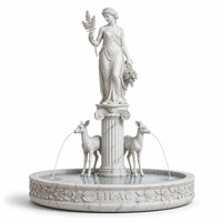 Fontaine en marbre d'usine avec sculpture Déesse Lilas, branche, bouquet, élément aquatique et cerf pour Villa, Hôtel, Jardin, Propriété, Parc