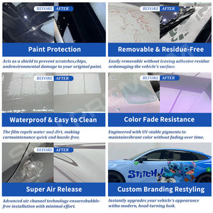 Maßgefertigte 300+ Farben Auto-Folierung <span class=keywords><strong>Vinyl</strong></span> Vollkarosserie-Farbwechselfolie Farbige PPF-Folie Auto-Vinylfolierung PET-Vinylfolienrollen für Autos - Product Image 2