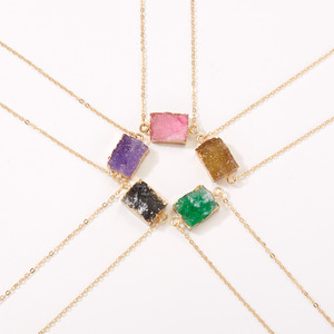 HOVANCI <strong>Moldavite</strong> <strong>Necklace</strong> 9 Rectangular Natural Stone <strong>Necklaces</strong> for Women Fantasy - Product Image 3