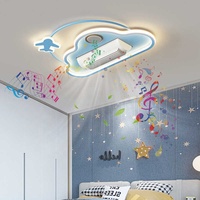 Ventilateur de plafond LED intelligent à spectre complet pour enfants voix pour haut-parleur de musique Protection des yeux plafond de ventilateur électrique