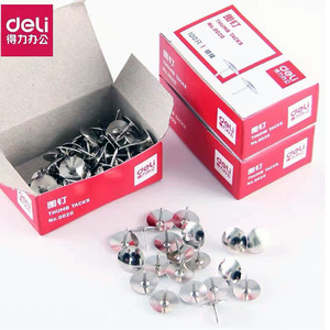 Deli Thumb Tacks 0020 Metal Flat Head Office Supply Pins - Product Image 1