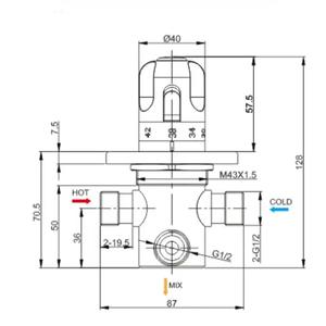 Válvula termostática de ducha DN15 con núcleo de latón, grifo mezclador monomando para bañera y ducha - Product Image 2
