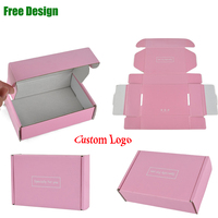 Boîtes d'expédition pliables en carton ondulé rose pour vêtements, conception gratuite, vente chaude, emballage PPWR
