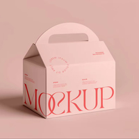 Boîte d'emballage en papier pliable avec logo personnalisé en gros avec poignée pour l'emballage de gâteau Boîte d'emballage cadeau alimentaire